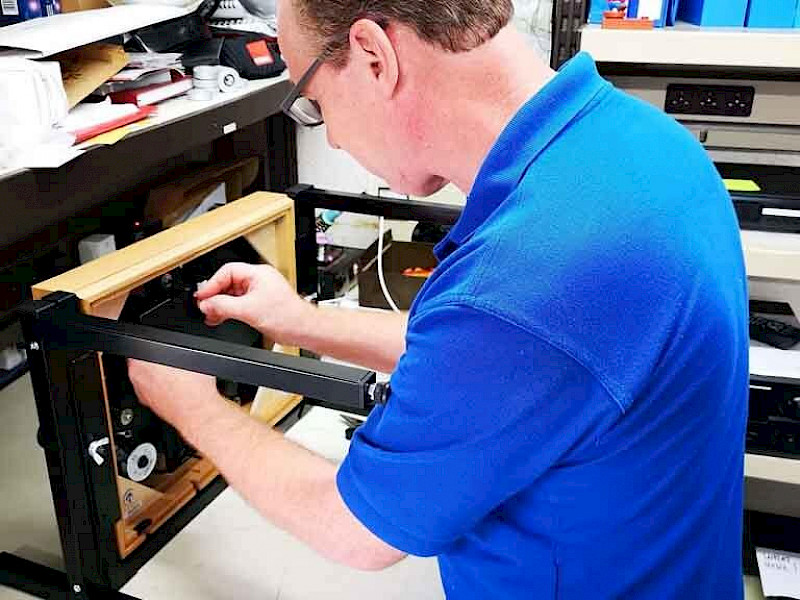 Man servicing Linn LP12 in our Norwich workshop