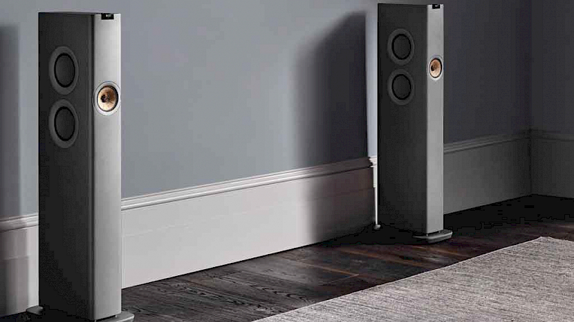 grey kef ls60 in lounge