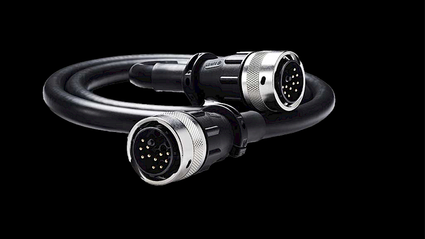 naim cables on black background